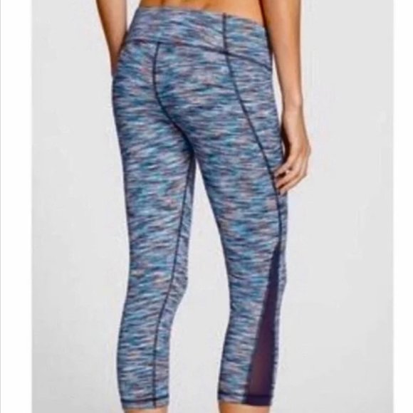 Zella Multi-colored Cosmic Space Dye Cropped Leggings, Size M - Picture 2 of 9